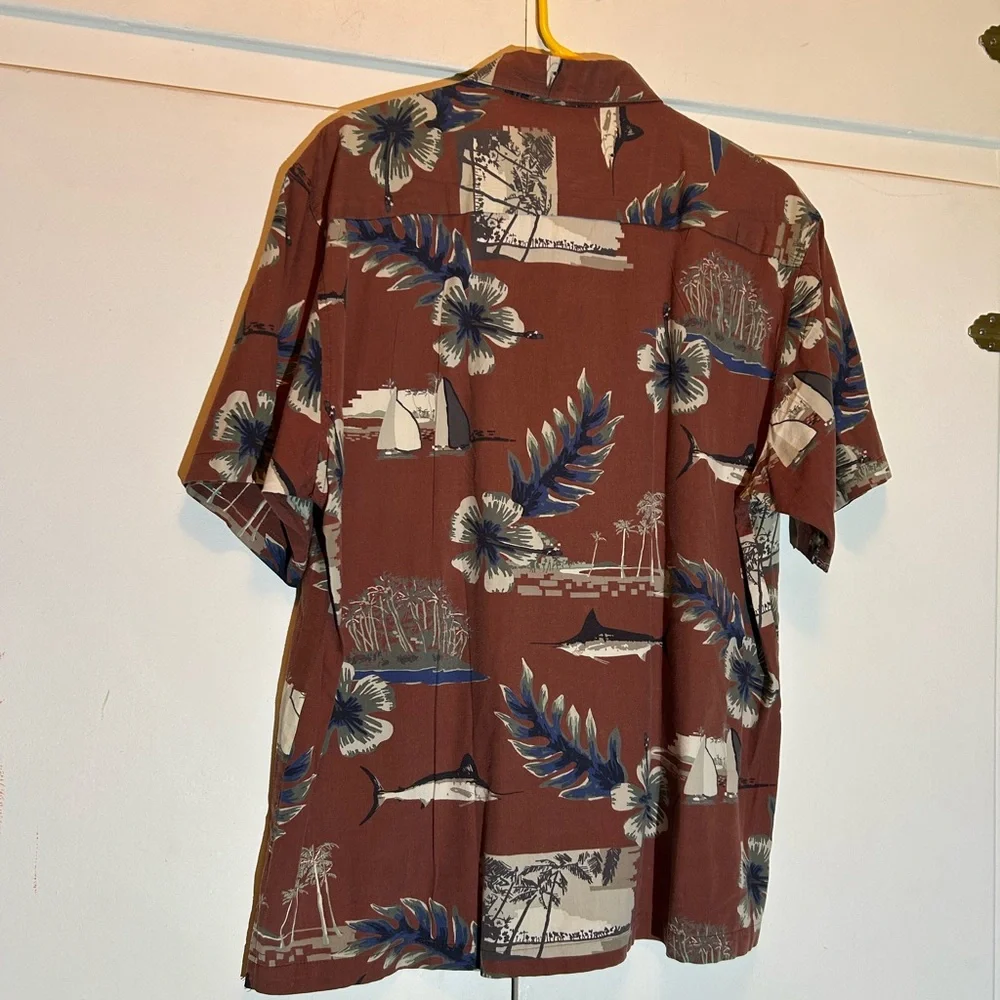Aftco Bluewater Shirt Button Down‎ Men's Size Medium Fish Print - Picture 4 of 9